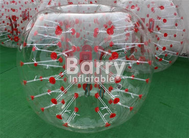 आउटडोर Inflatable खिलौने 100% TPU / पीवीसी 1.5 मीटर लाल डॉट Inflatable बुलबुला फुटबॉल की गेंद