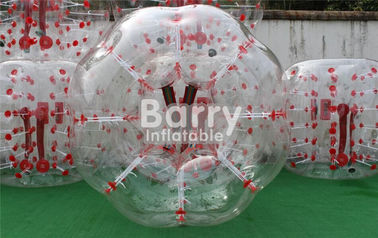 आउटडोर Inflatable खिलौने 100% TPU / पीवीसी 1.5 मीटर लाल डॉट Inflatable बुलबुला फुटबॉल की गेंद