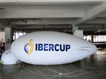 विज्ञापन पदोन्नति आग प्रतिरोध के लिए 6 मीटर लंबी हीलियम Inflatable ब्लींप सफेद