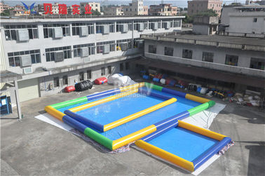 बाहर आयत Inflatable स्विमिंग पूल / ब्लू पोर्टेबल ब्लो अप पूल