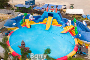 ब्लोअर के साथ वाणिज्यिक Inflatable पानी पार्क खेल का मैदान वाणिज्यिक पानी पार्क