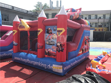 रंगीन कार Inflatable कैसल बच्चे उछाल Combos, उछाल हाउस अजीब खेल