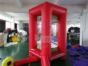 विज्ञापन के लिए पीवीसी Inflatable घन कैश मनी कैचिंग मशीन बूथ