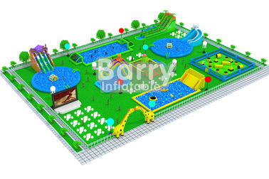 आउटडोर खेल का मैदान Inflatable भूमि जल पार्क मनोरंजन अनुकूलित आकार