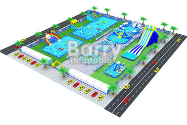 विशाल Inflatable मनोरंजन पार्क भूमि जमीन पानी पार्क बिल्डर बैरी