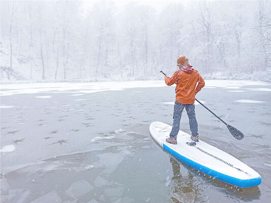 SCT Inflatable सुपर बोर्ड सुरक्षित ठंड के मौसम स्नोबोर्ड चप्पू रहना