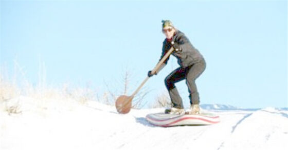 स्नो इन्फ्लेटेबल स्की बोर्ड पर ईवा कोल्ड विंटर स्टैंड अप पैडल बोर्डिंग