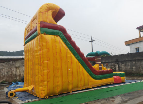 मज़ा पीवीसी तिरपाल घर गीला यार्ड Inflatable पानी स्लाइड पीला रंग