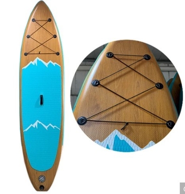 लोकप्रिय लकड़ी शैली शीतल शीर्ष सर्फ़बोर्ड इन्फ्लैटेबल सुपर पैडल बोर्ड 315 * 83 * 15 सेमी