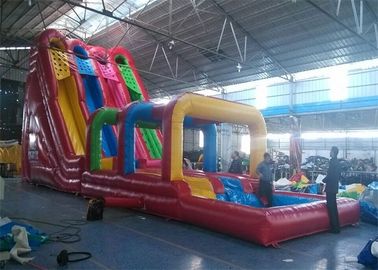 आउटडोर वाणिज्यिक Inflatable स्लाइड, बच्चों और वयस्कों के लिए तीन Lanes Inflatable स्लाइड