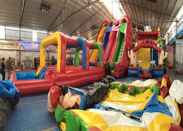 आउटडोर वाणिज्यिक Inflatable स्लाइड, बच्चों और वयस्कों के लिए तीन Lanes Inflatable स्लाइड