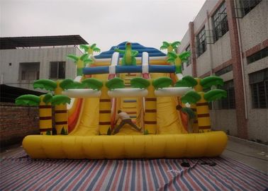 पीला वाणिज्यिक Inflatable स्लाइड, दो स्लाइड रास्ता के साथ Inflatable सीढ़ी स्लाइड