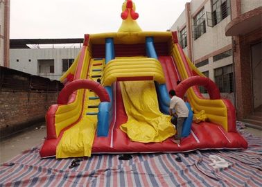 बड़ी वाणिज्यिक Inflatable स्लाइड, मुर्गा Inflatable डबल पर्ची और स्लाइड