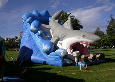 खिलाड़ियों के लिए विशाल 8 एम लंबाई आउटडोर वाणिज्यिक Inflatable शार्क स्लाइड
