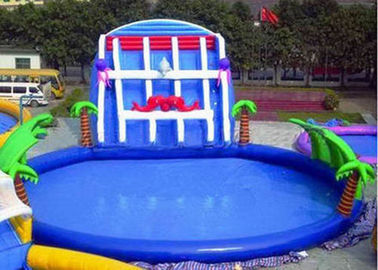 स्लाइड के साथ पाम ट्री Inflatable स्विमिंग पूल, ग्राउंड स्विमिंग पूल के ऊपर Inflatable