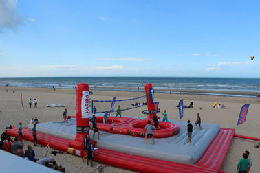 लोगो प्रिंटिंग के साथ विशाल Inflatable समुद्र तट खिलौने वॉलीबॉल कोर्ट उड़ाओ