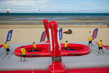लोगो प्रिंटिंग के साथ विशाल Inflatable समुद्र तट खिलौने वॉलीबॉल कोर्ट उड़ाओ