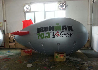 रजत रंग Inflatable विज्ञापन उत्पाद ब्लींप / वायु विमान गुब्बारा