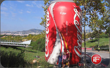 टिकाऊ Inflatable विज्ञापन उत्पाद / पीवीसी Inflatable कोका कोला बोतल