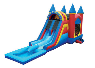 पूल के साथ EN71 विशाल बच्चे उछाल वाले महल Inflatable डबल स्लाइड