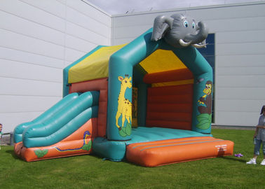 प्ले पार्क के लिए हाथी Inflatable कॉम्बो जंगल उछाल कैसल स्लाइड किराया