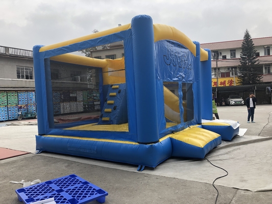 पोर्टेबल रंगीन Inflatable बाउंसर आउटडोर खेल का मैदान उपकरण गोल कॉम्बो