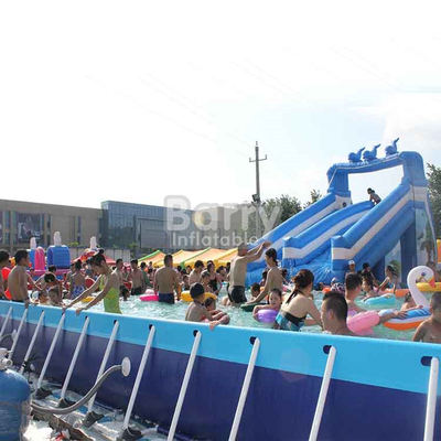 ग्रीष्मकालीन मनोरंजन पार्क के लिए EN71 धातु फ्रेम स्विमिंग पूल 0.9 मिमी पीवीसी