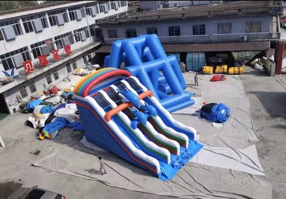 OEM तिरपाल वाणिज्यिक Inflatable स्लाइड सूखी स्लाइड उड़ाओ