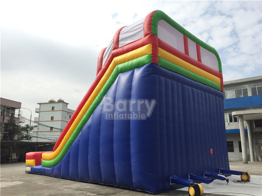 बच्चों के खेल के मैदान के लिए पीवीसी तिरपाल इंद्रधनुष डबल लेन Inflatable पानी स्लाइड