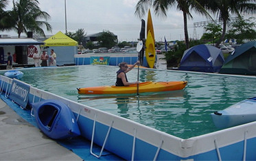 वयस्क और बच्चों के लिए कस्टम ऊपर ग्राउंड मेटल फ्रेम स्विमिंग पूल