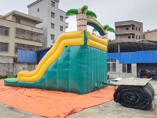 0.55 मिमी पीवीसी वाणिज्यिक Inflatable जल स्लाइड पाम पेड़