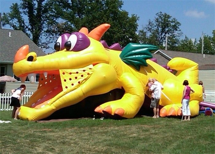 टिकाऊ आउटडोर वाणिज्यिक Inflatable स्लाइड, बजाने के लिए सस्ते Inflatable मगरमच्छ स्लाइड