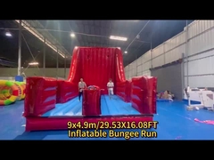 इनडोर और आउटडोर पार्टी inflatables उछाल खेल लाल बंजी रन इस 2-लेन के साथ मज़ा