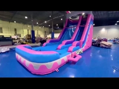8.4x3.6x6m कस्टम जंपर बाउंसी किड्स गुलाबी राजकुमारी पार्टी के लिए inflatable पानी स्लाइड