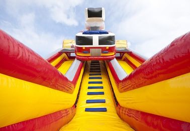 डबल लेन Brandweer वाणिज्यिक Inflatable स्लाइड निविड़ अंधकार Inflatable कैसल स्लाइड