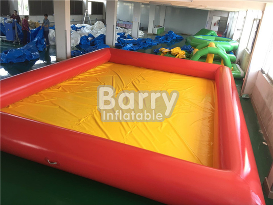 बच्चों के खेल के मैदान के लिए स्क्वायर पीला और नारंगी इन्फ्लैटेबल स्विमिंग पूल
