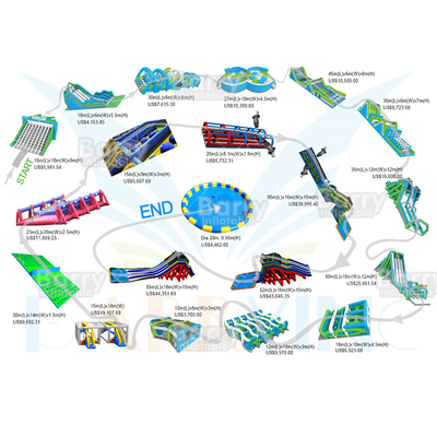 OEM ODM सेवा 5k Inflatable Course आउटडोर बड़े वयस्कों पागल Inflatable 5k मेरे पास बच्चों और वयस्कों के लिए