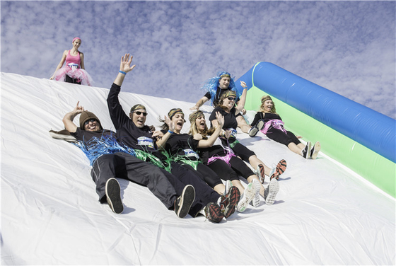 अनुकूलन योग्य पीवीसी 41x5.5x6m हम्प्स inflatable 5k घटनाओं वयस्क के लिए प्रतिस्पर्धी खेल