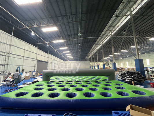 17.5m(L) X7.4m(W) X1.2m(H) पीवीसी टारपौलीन inflatable गद्दे पागल के लिए चलाने के लिए inflatable 5k बाधा कोर्स रन
