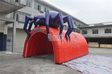 निविड़ अंधकार पीवीसी रेड कूल स्पाइडर डिजाइन विशालकाय Inflatable फुटबॉल सुरंग, Inflatable सुरंग तम्बू
