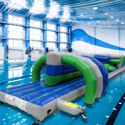 शानदार inflatable पानी के खिलौने 15M ट्विन ट्रैक पूल inflatable पानी फ्लोटिंग बाधा पाठ्यक्रम