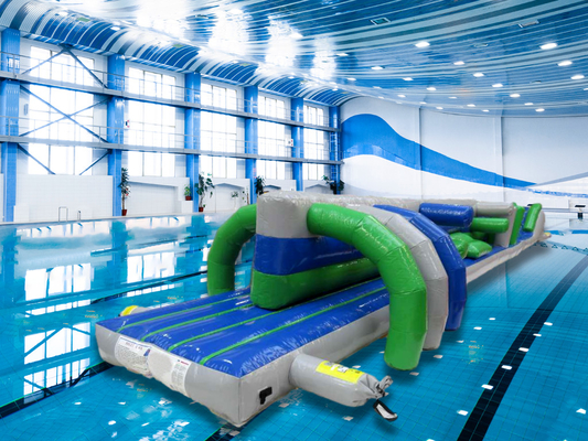 शानदार inflatable पानी के खिलौने 15M ट्विन ट्रैक पूल inflatable पानी फ्लोटिंग बाधा पाठ्यक्रम