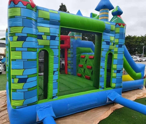 तेजी से शिपिंग inflatable bouncer पीवीसी सामग्री Combo स्लाइड और बास्केटबॉल हुप के साथ उछाल घर