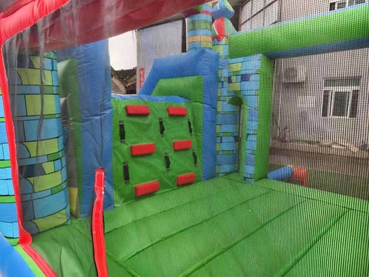 तेजी से शिपिंग inflatable bouncer पीवीसी सामग्री Combo स्लाइड और बास्केटबॉल हुप के साथ उछाल घर