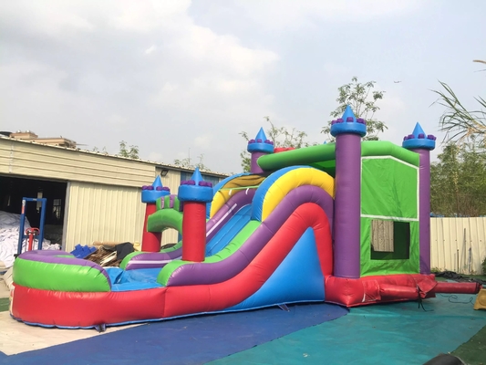 स्लाइड और पूल के साथ आउटडोर मज़ा inflatable महल उछाल घर