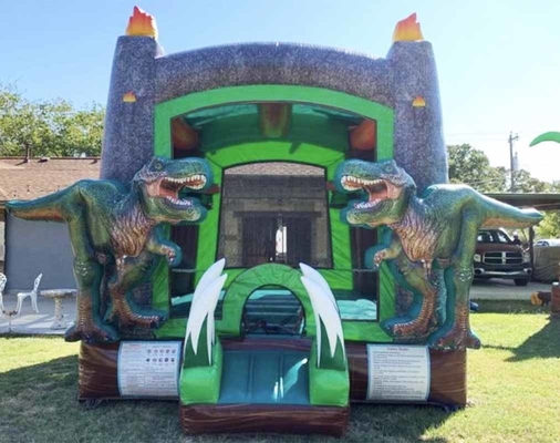 अनुकूलित inflatable बाउंसर पीवीसी सामग्री बच्चों के लिए डायनासोर बाउंस हाउस