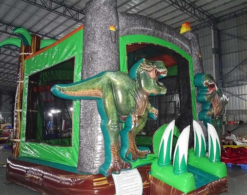 अनुकूलित inflatable बाउंसर पीवीसी सामग्री बच्चों के लिए डायनासोर बाउंस हाउस