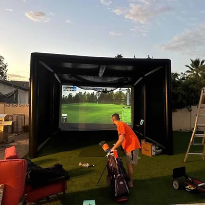 सील आउटडोर गोल्फ प्रशिक्षण हिटिंग पिंजरे स्क्रीन खेल के लिए inflatable गोल्फ सिम्युलेटर तम्बू