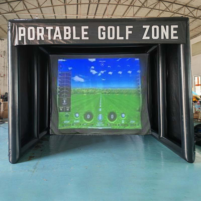 उच्च गुणवत्ता वाले inflatable गोल्फ टेंट आउटडोर इनडोर inflatable गोल्फ खेल सिम्युलेटर कक्ष inflatable गोल्फ हिटिंग पिंजरे