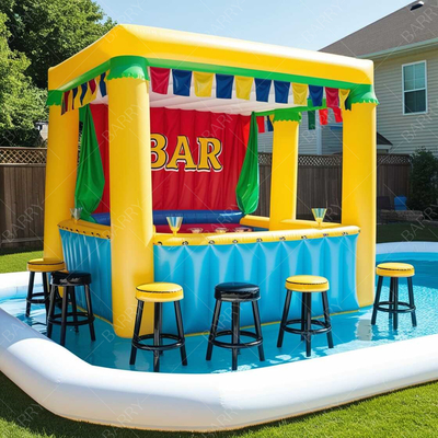 वयस्क के लिए सीटों के साथ फ्लोटिंग inflatable पूल बार पानी पूल पब द्वीप के साथ inflatable पूल बार